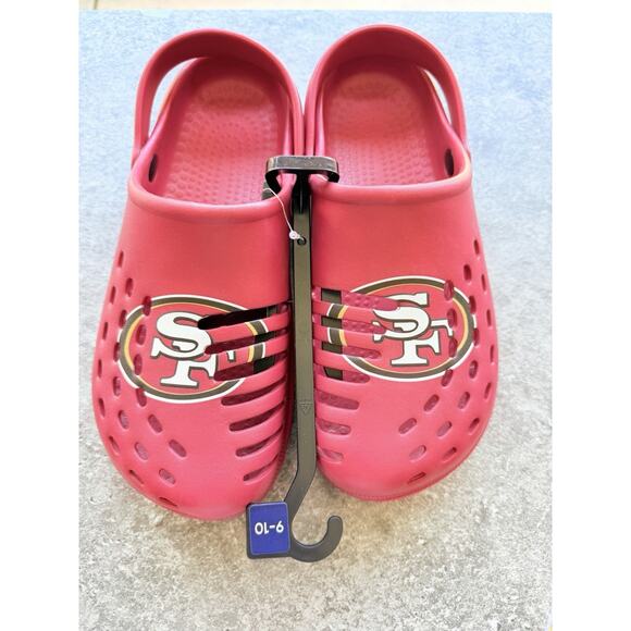 San Francisco 49ers FOCO Red Men\'s Big Logo Solid Clog w/ Strap NWT Size M 9-10 main image 4